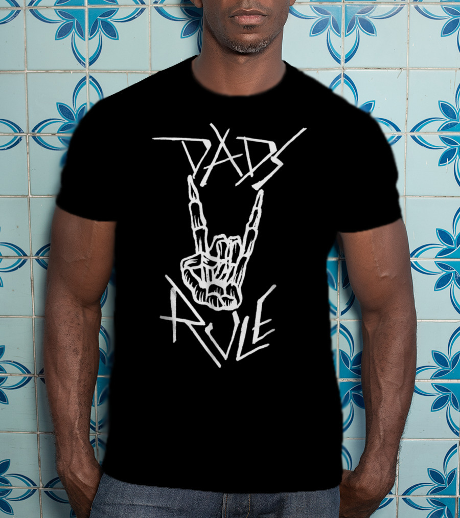 Best Dad Ever Dads Rule Rock Hand Symbol All Day65 T-Shirt
