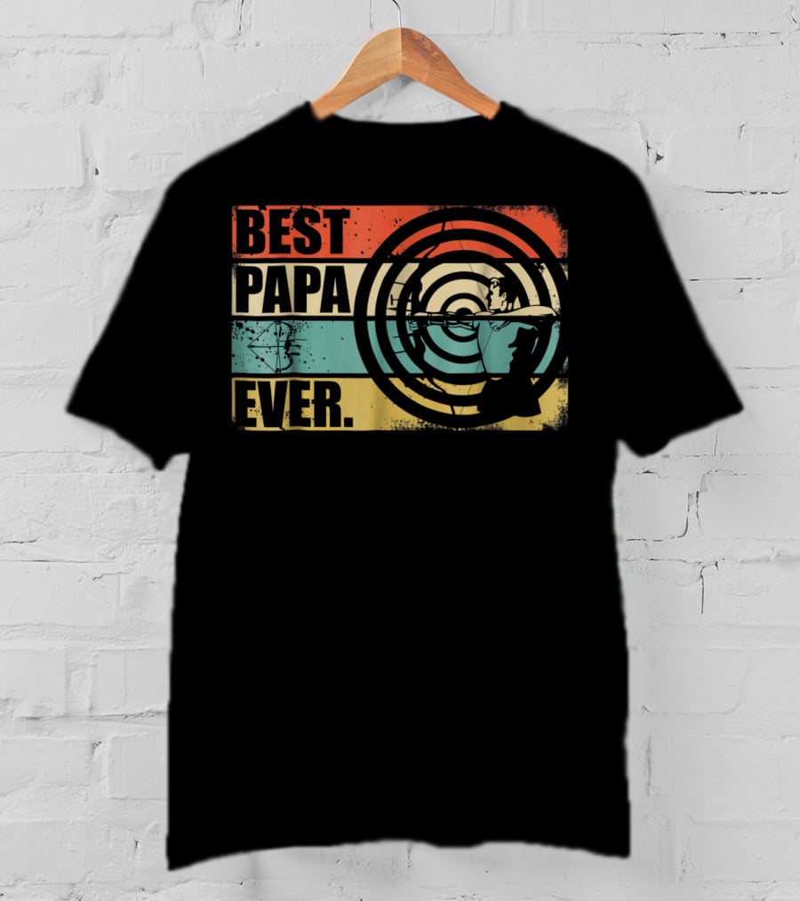 Best Papa Ever Archery Retro Target T-Shirt