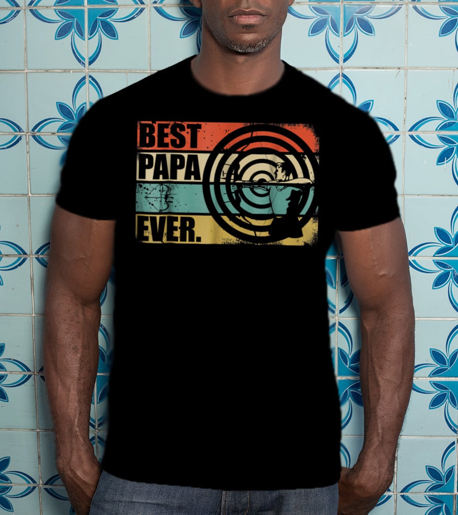 Best Papa Ever Archery Retro Target T-Shirt