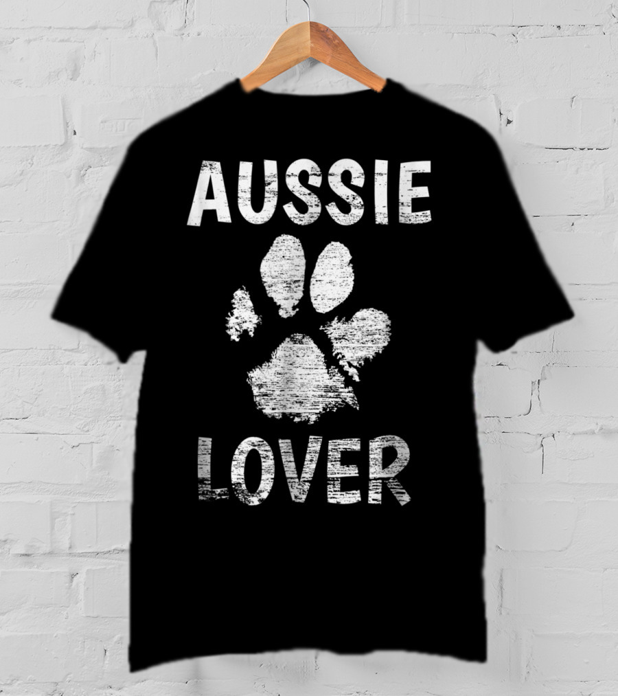 Aussie Dog Lover Australian Shepherd Paw Prints T-Shirt