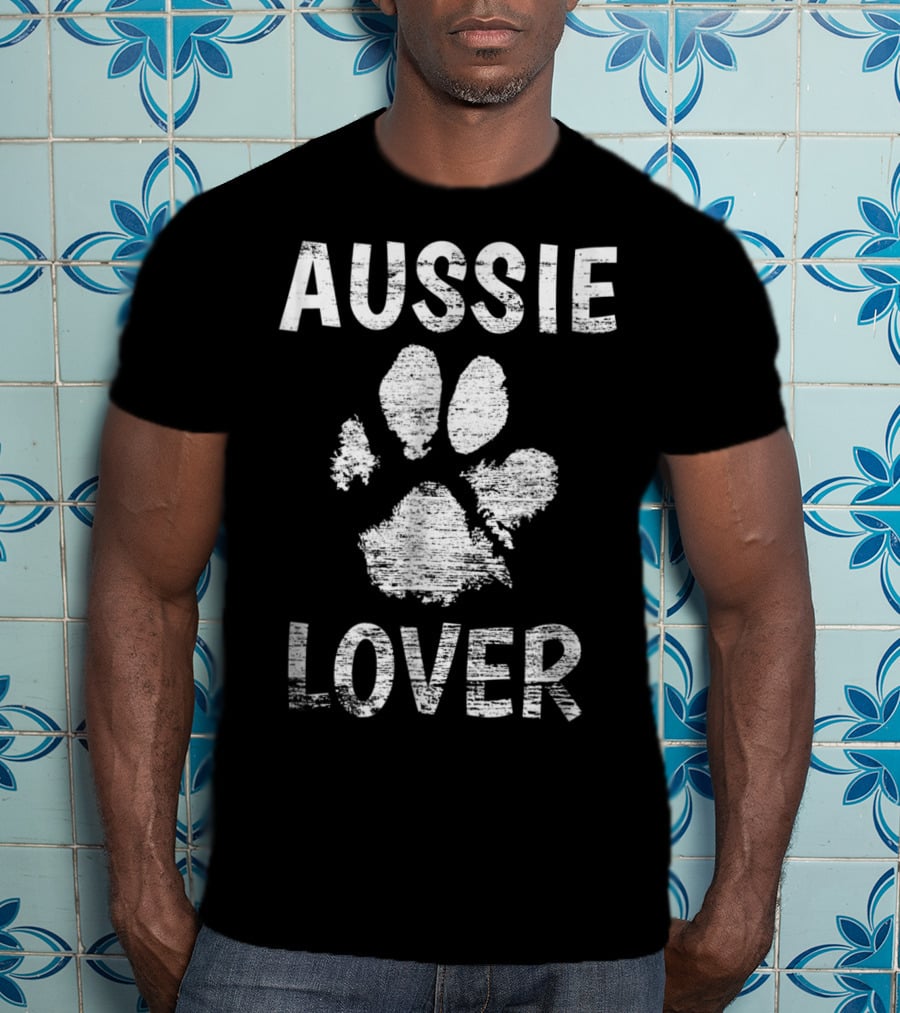 Aussie Dog Lover Australian Shepherd Paw Prints T-Shirt