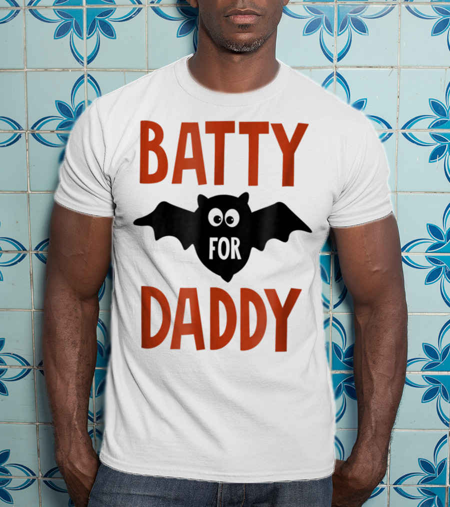 Batty For Daddy Halloween Kids Dad59 T-Shirt