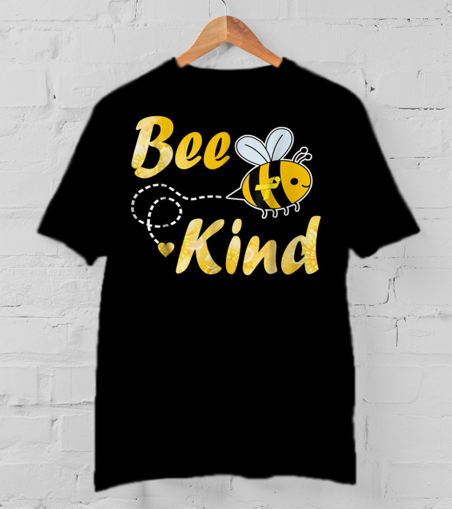 Bee Kind Childhood Cancer Gold Ribbon Warrior64 T-Shirt