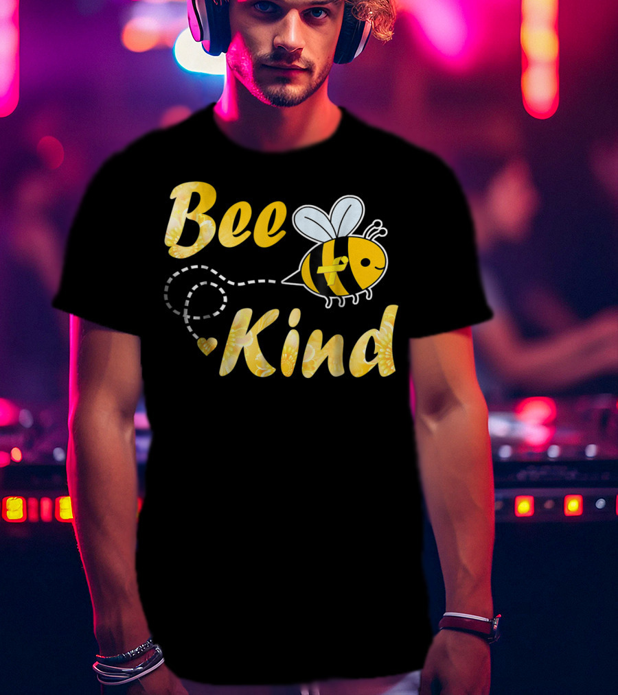 Bee Kind Childhood Cancer Gold Ribbon Warrior64 T-Shirt