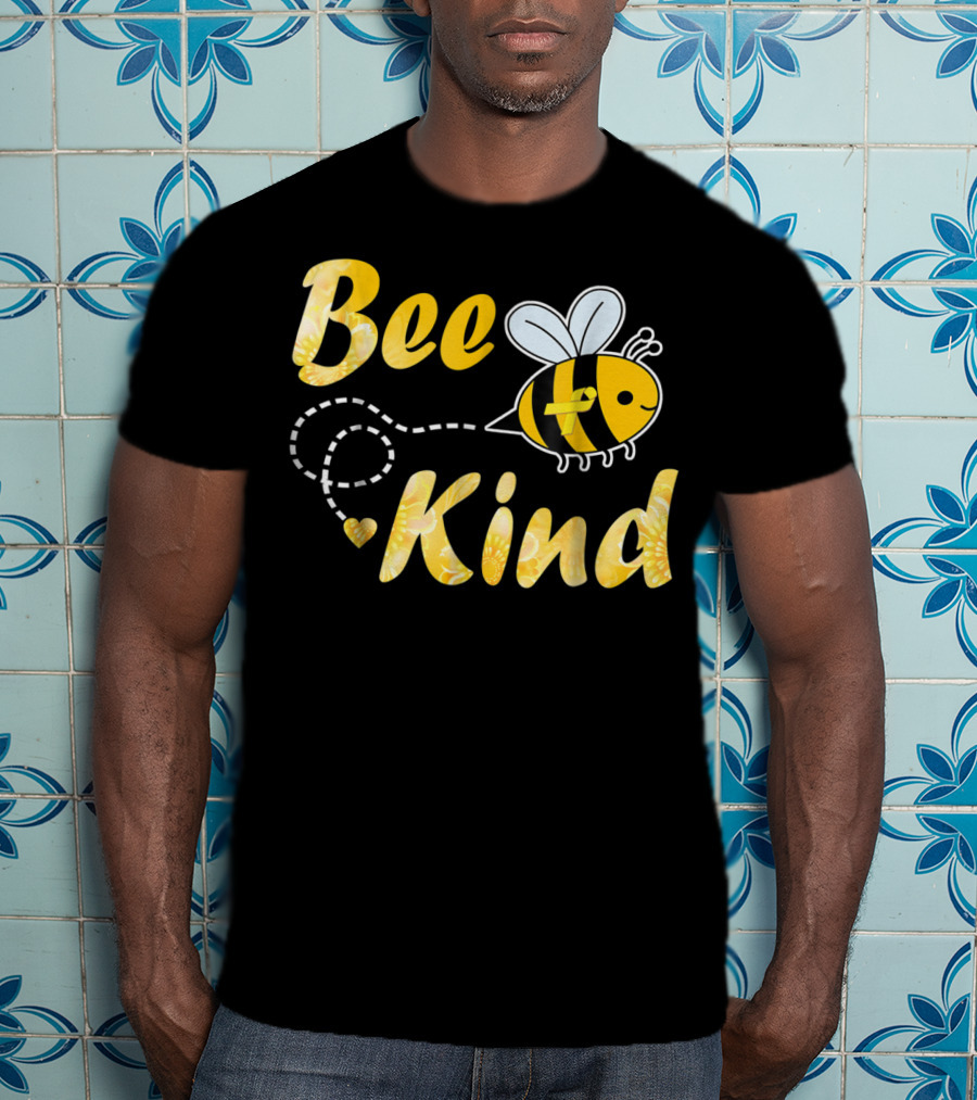 Bee Kind Childhood Cancer Gold Ribbon Warrior64 T-Shirt