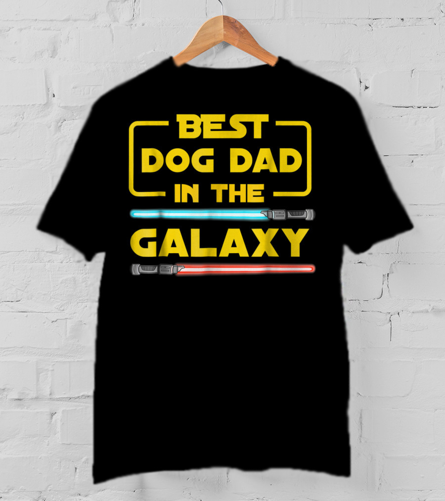Best Dog Dad In The Galaxy Star Wars Lightsaber T-Shirt