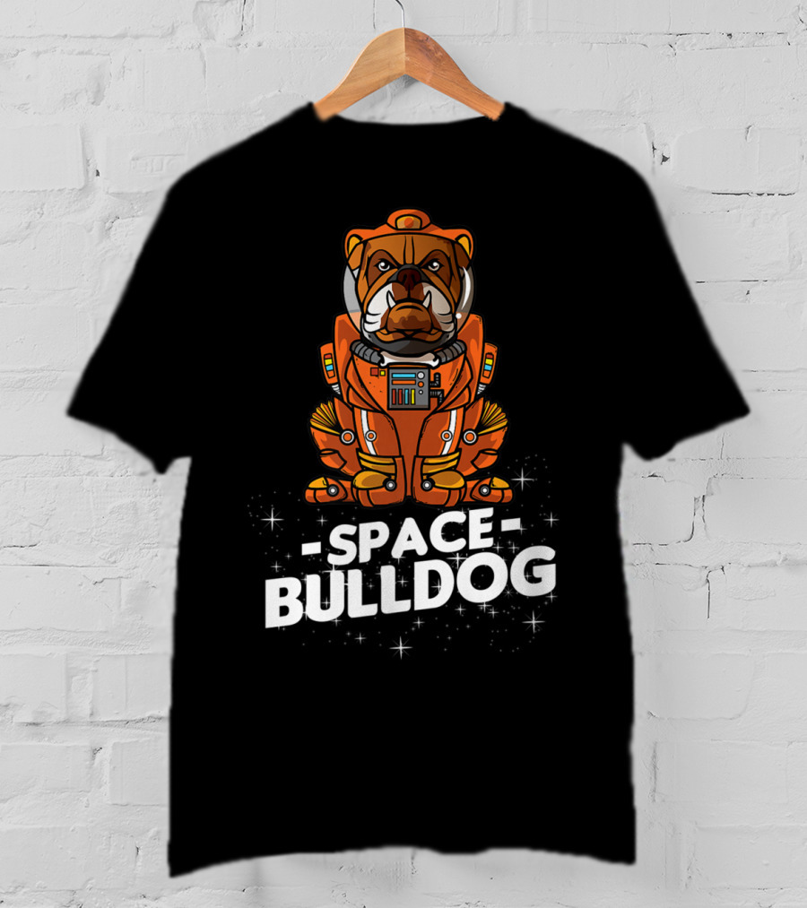 Space Bulldog In Astronaut Suit T-Shirt
