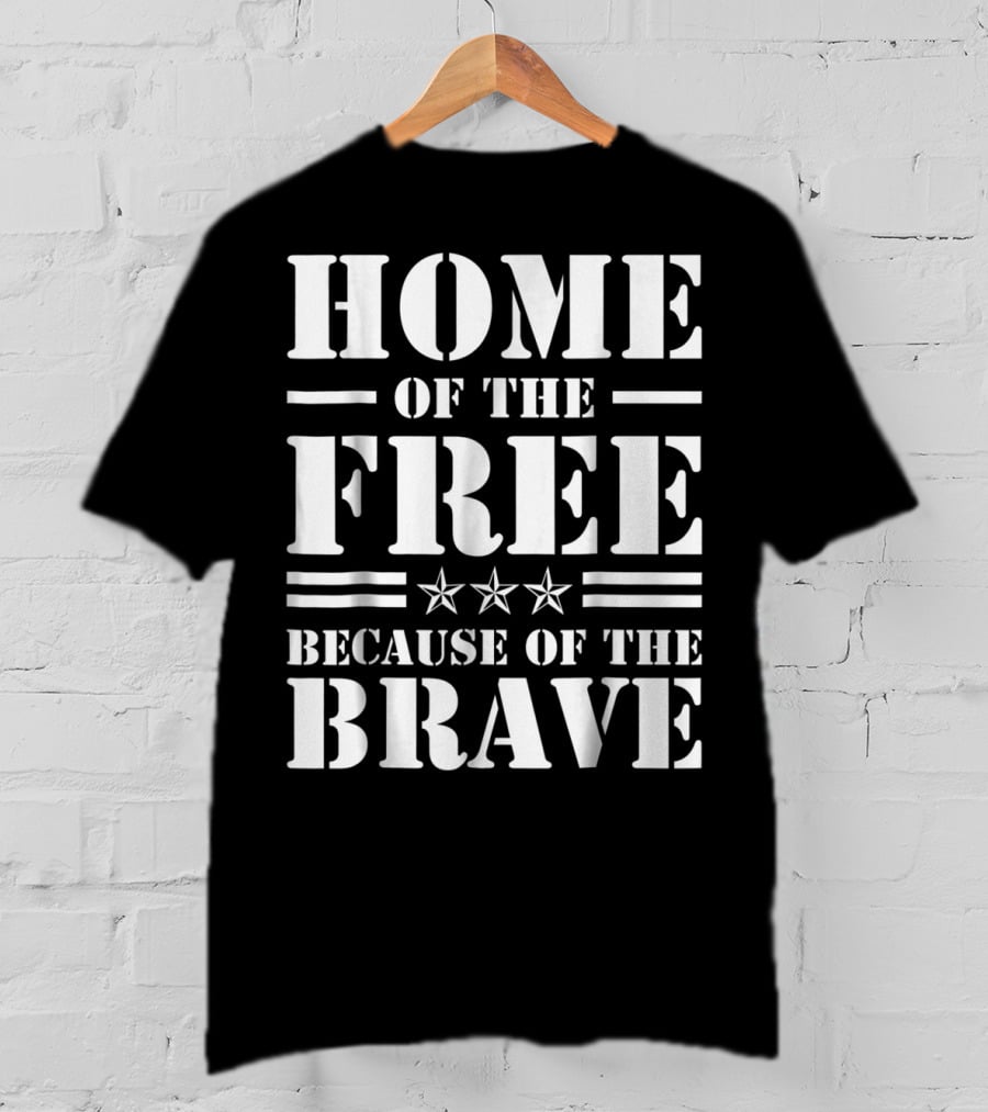 Home Of The Free Because Of The Brave Club Iraq USA Dad Grandpa Veterans Day T-Shirt