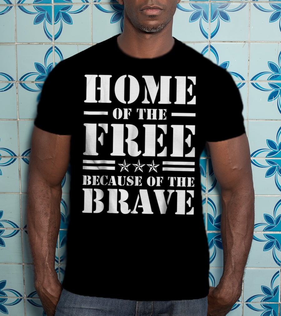 Home Of The Free Because Of The Brave Club Iraq USA Dad Grandpa Veterans Day T-Shirt