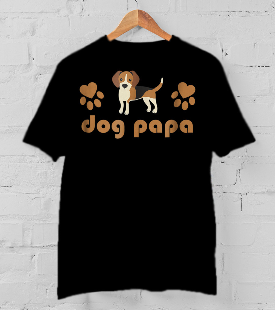 Dog Papa Beagle Dad Cute Funny Dog T-Shirt