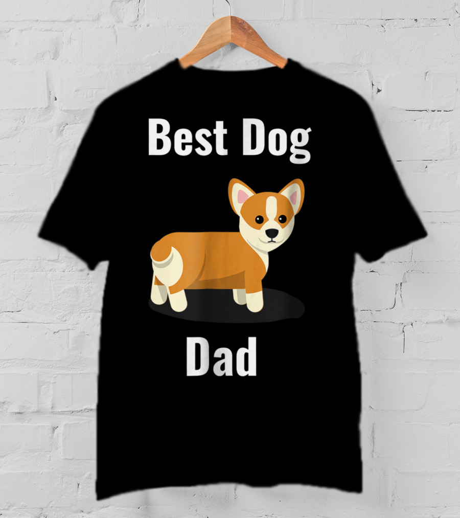 Best Dog Dad Corgi Cartoon T-Shirt