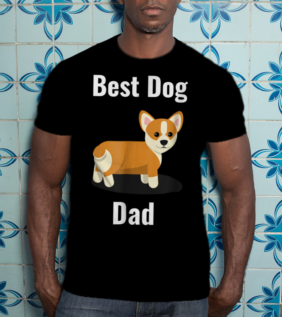 Best Dog Dad Corgi Cartoon T-Shirt