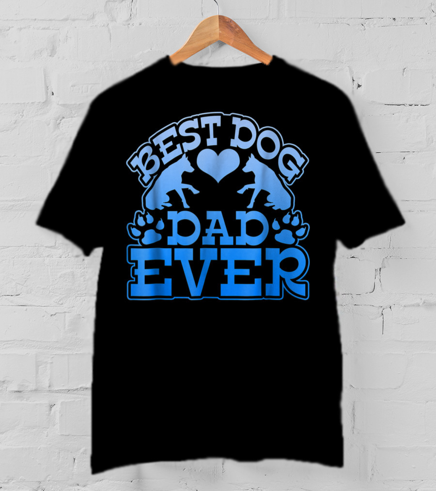 Best Dog Dad Ever Heart Paw Dogs T-Shirt