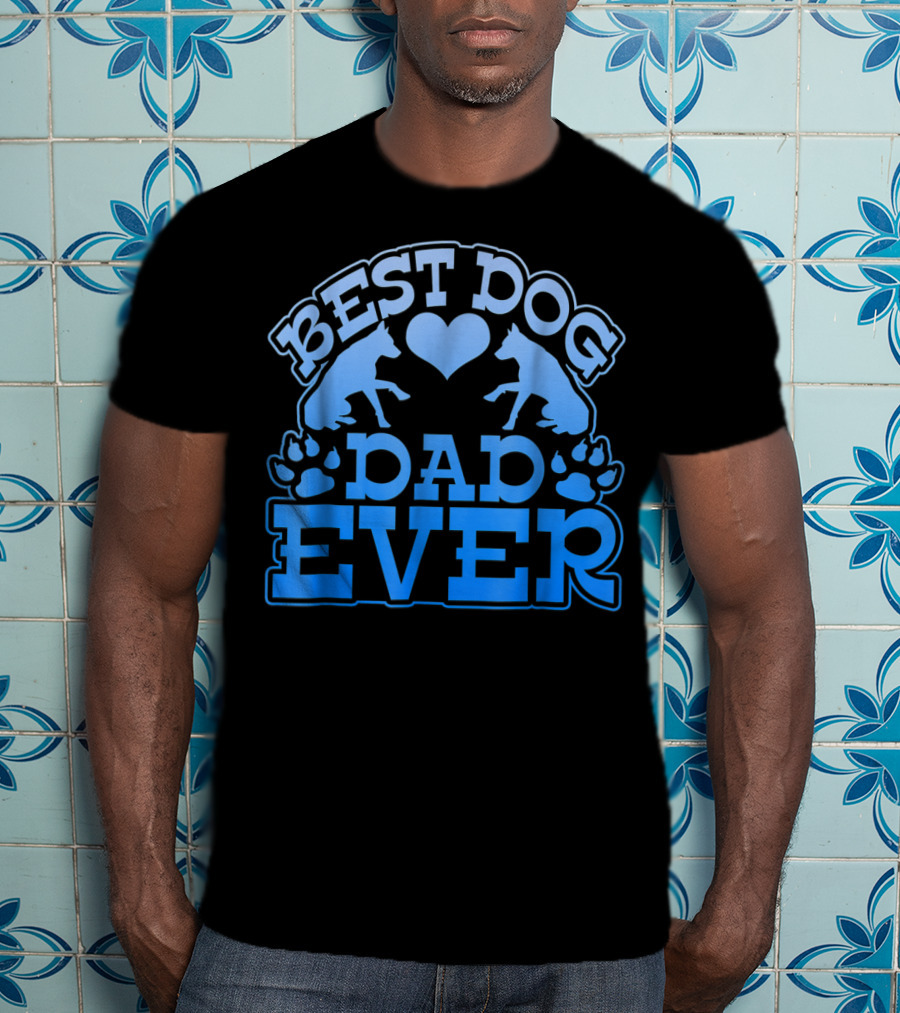 Best Dog Dad Ever Heart Paw Dogs T-Shirt