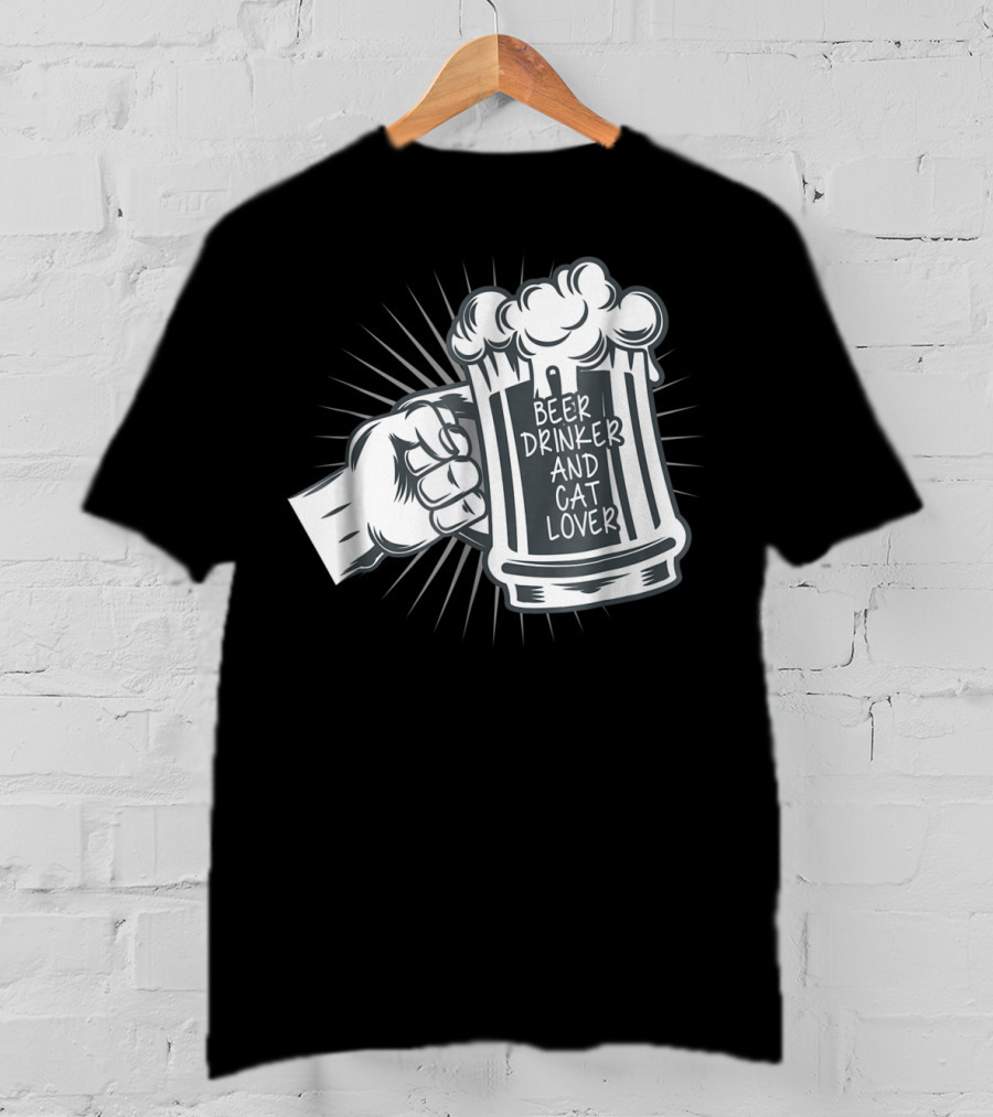 Beer Drinker And Cat Lover Cat Dad81 T-Shirt