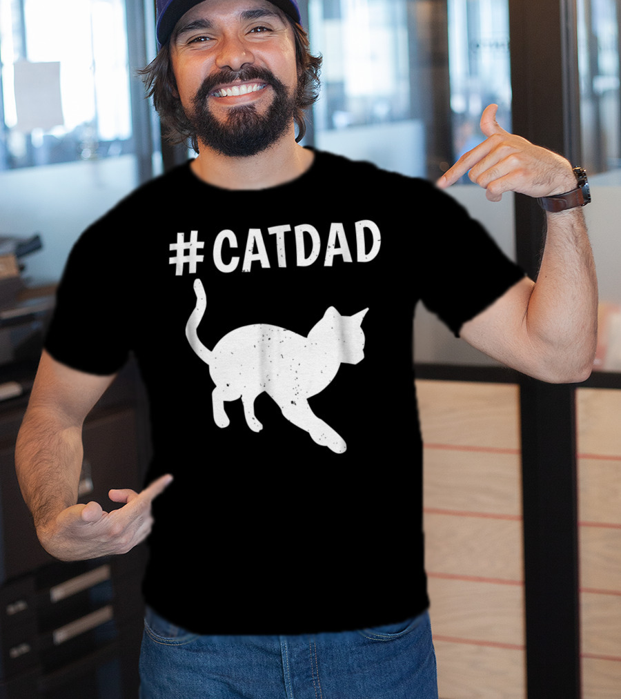 CatDad Hashtag Cat Dad For Cat Owner86 T-Shirt