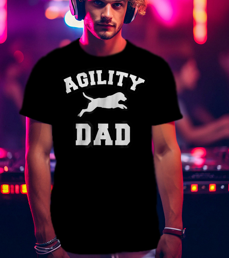AGILITY DOG DAD Jumping Canine T-Shirt