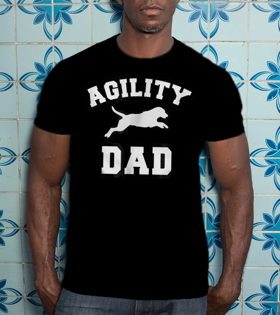 AGILITY DOG DAD Jumping Canine T-Shirt