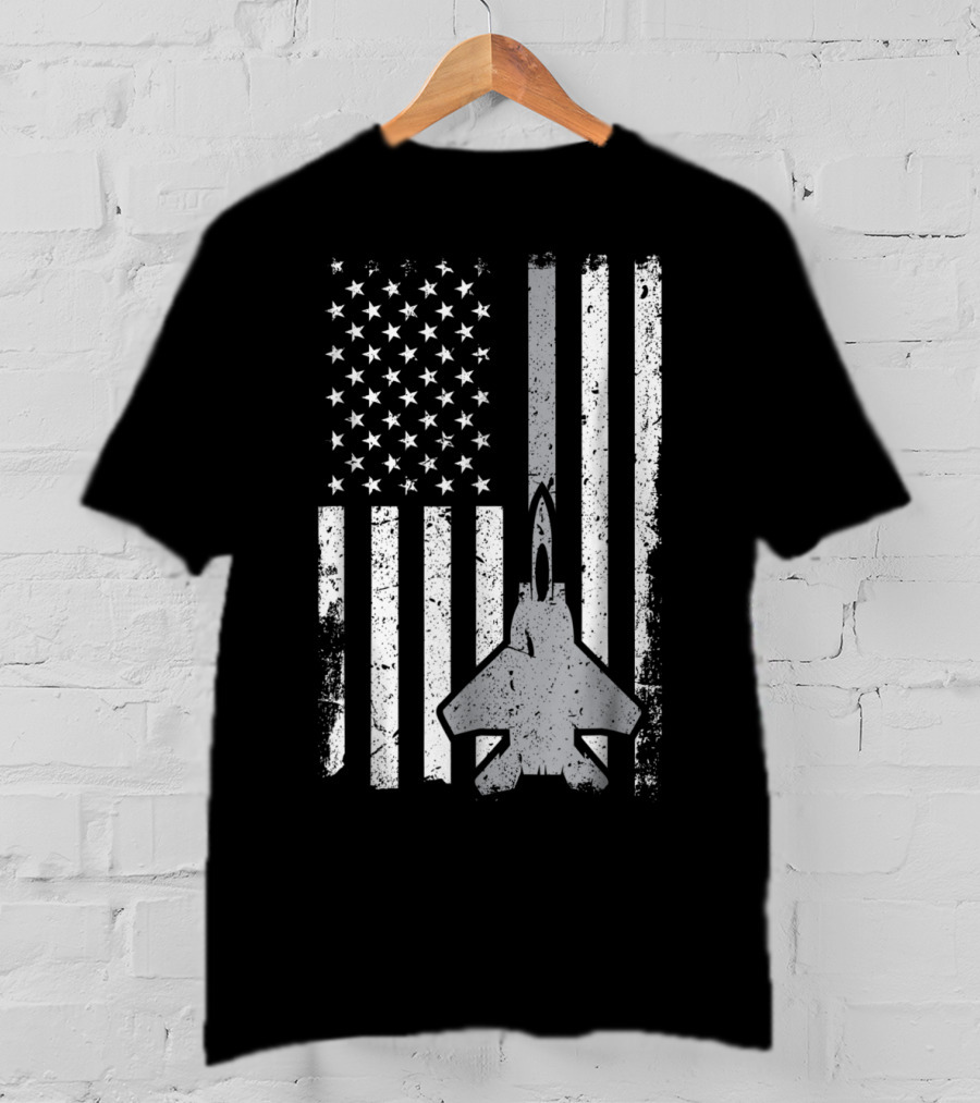 Air Force Veteran Dad Grandpa Uncle Veterans Day American Flag Jet T-Shirt