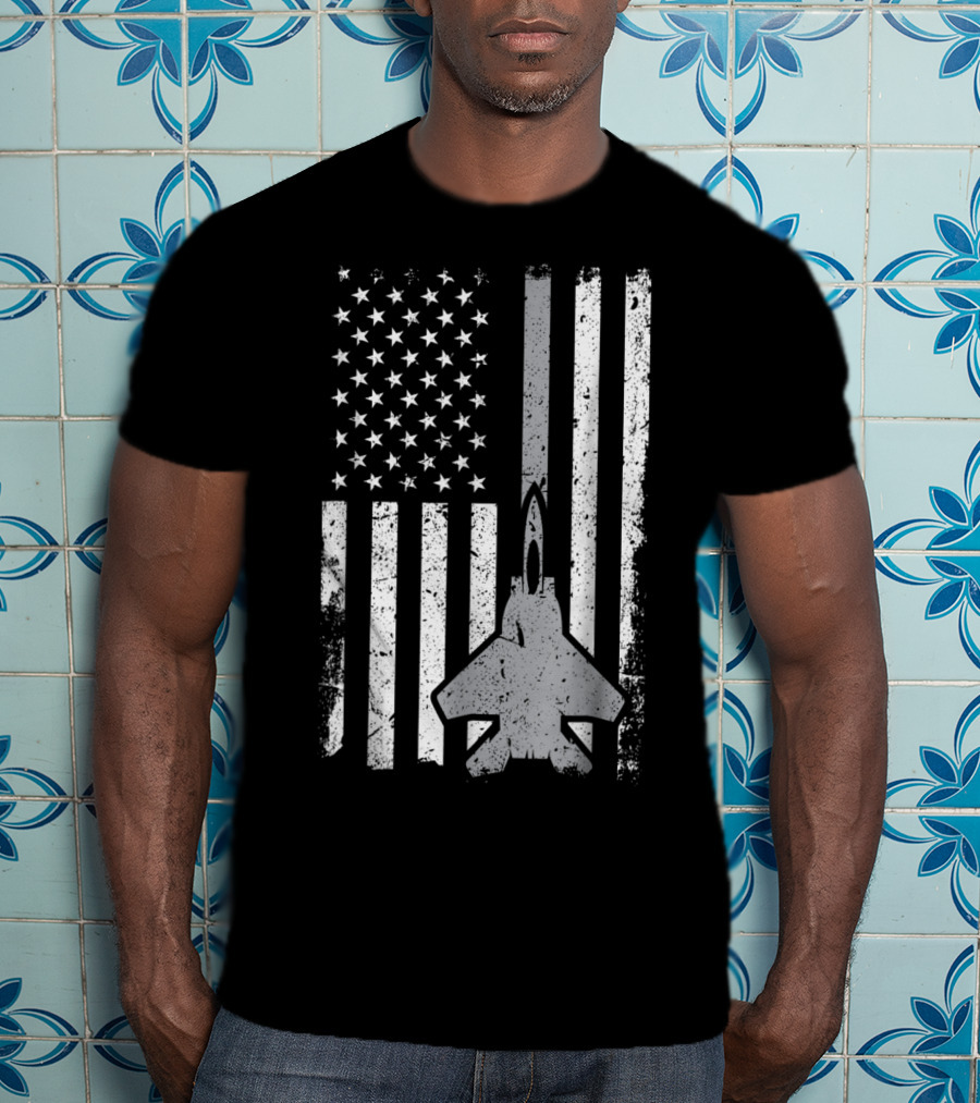 Air Force Veteran Dad Grandpa Uncle Veterans Day American Flag Jet T-Shirt