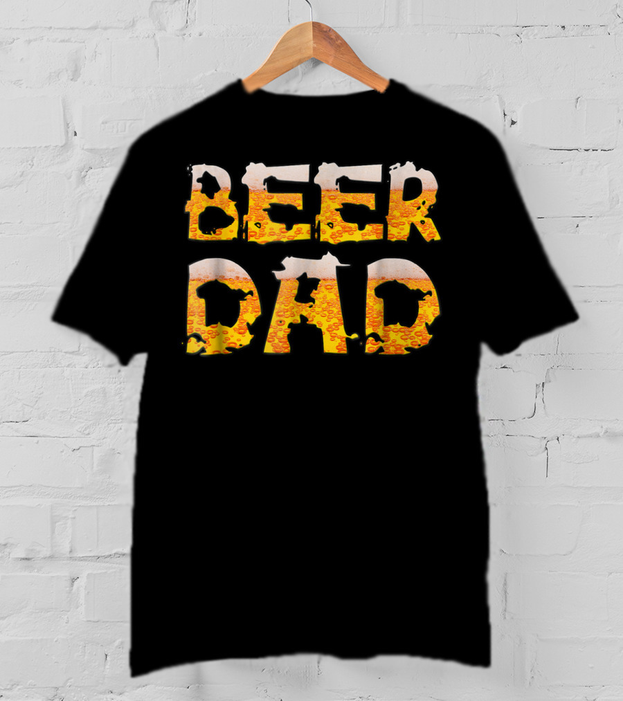 Beer Dad Drinking For Fathers Who Enjoy Beer-Covered Letters T-Shirt