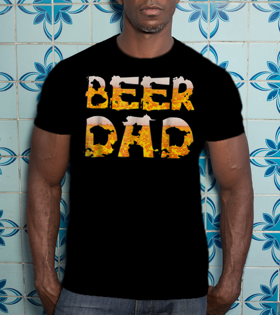 Beer Dad Drinking For Fathers Who Enjoy Beer-Covered Letters T-Shirt
