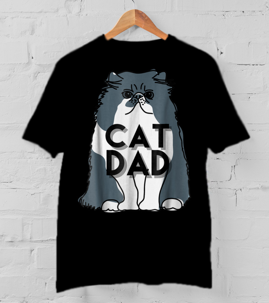 Cat Dad Funny Men Kitty Best T-Shirt