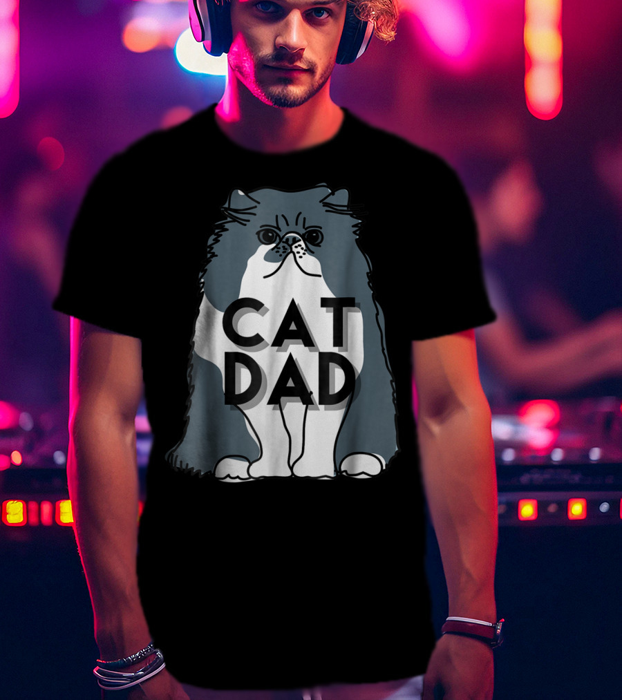 Cat Dad Funny Men Kitty Best T-Shirt