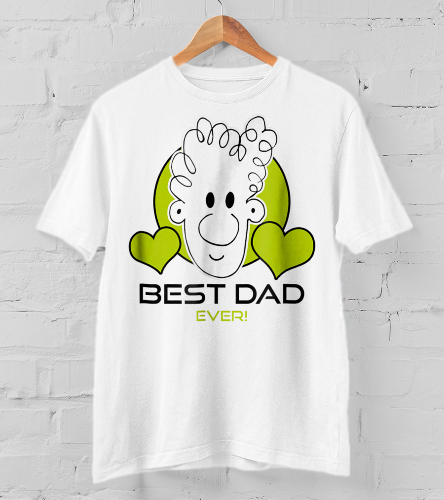 Best Dad Ever Cartoon Heart T-Shirt