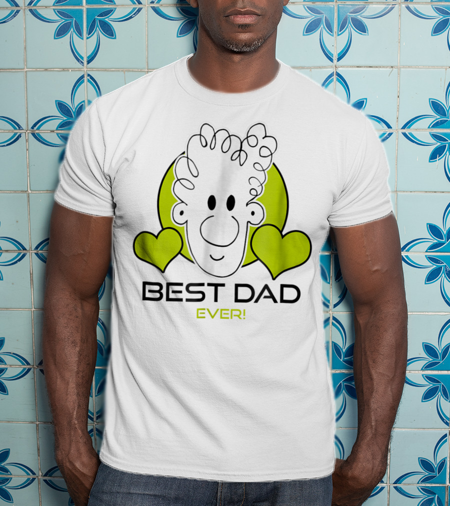 Best Dad Ever Cartoon Heart T-Shirt
