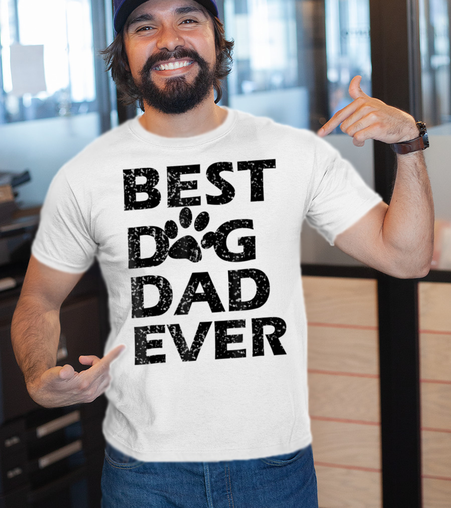 Best Dog Dad Ever Paw Print Men Women13 T-Shirt