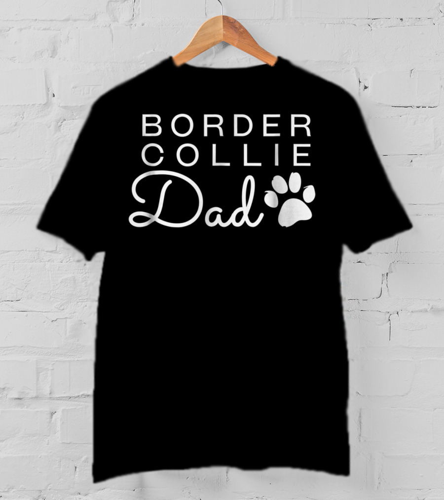 Border Collie Dad Paw Prints T-Shirt