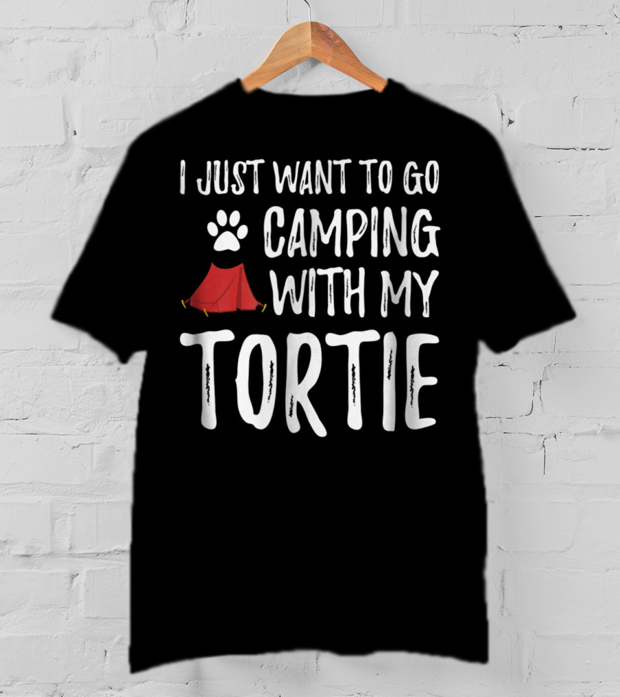 I Just Want To Go Camping With My Tortie Cat Paw Tent T-Shirt