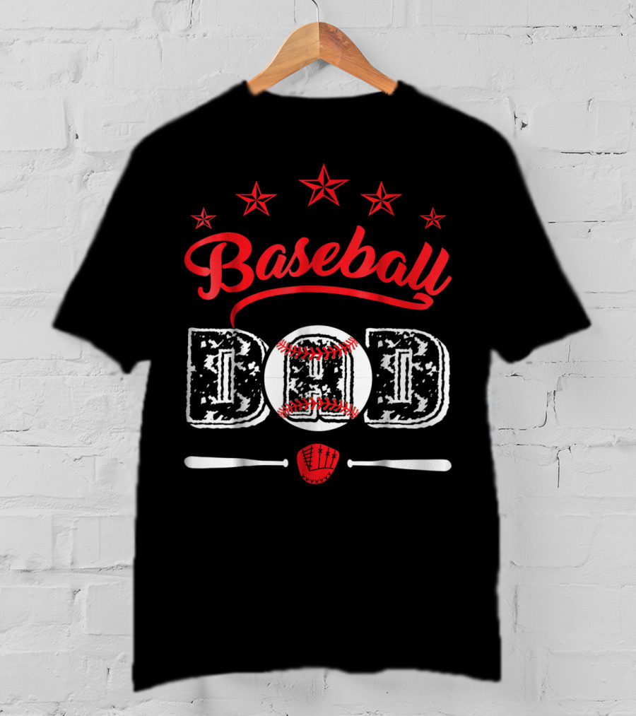 Baseball Dad Stars And Bats T-Shirt