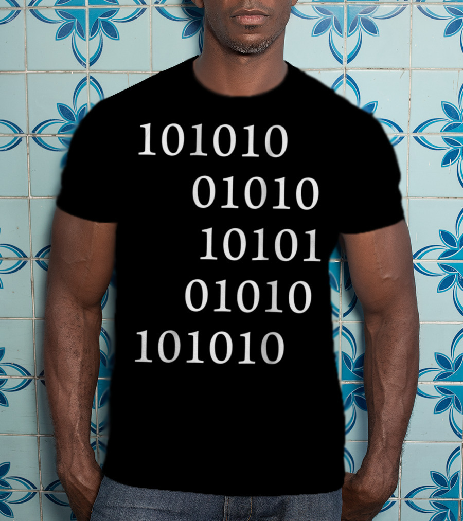 Binary Code Pattern For Geek Dad T-Shirt