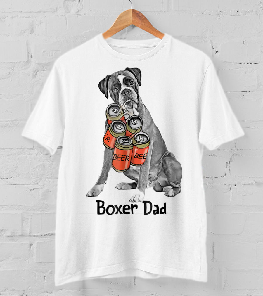 Boxer Dad Beer Can Fetcher T-Shirt