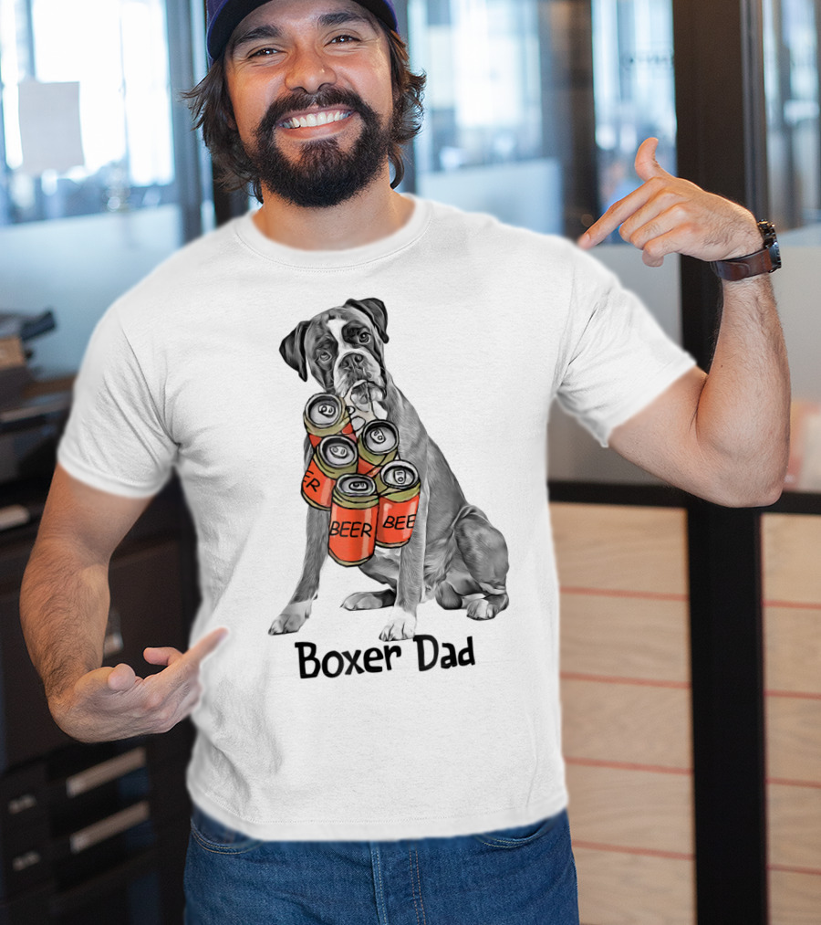 Boxer Dad Beer Can Fetcher T-Shirt