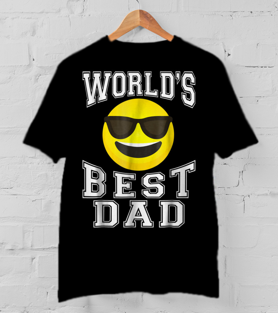 World's Best Dad Cool Emoticon T-Shirt