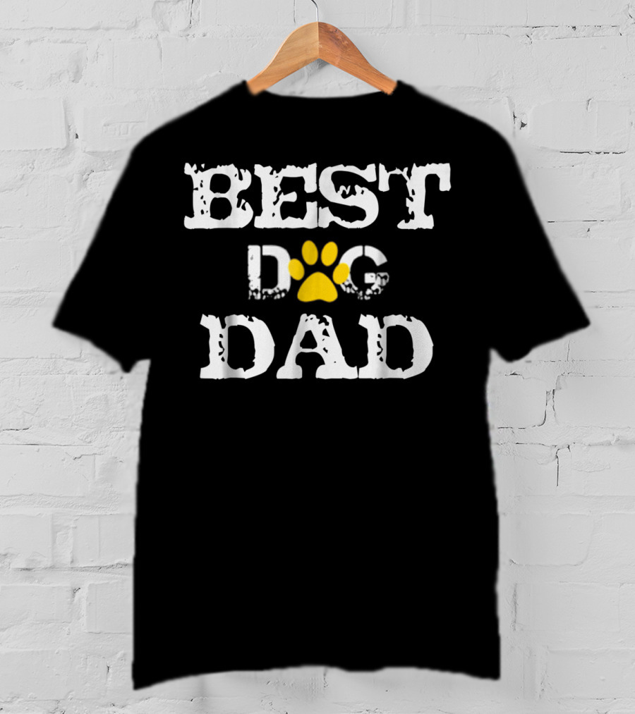 Best Dog Dad Paw Print Birthday T-Shirt