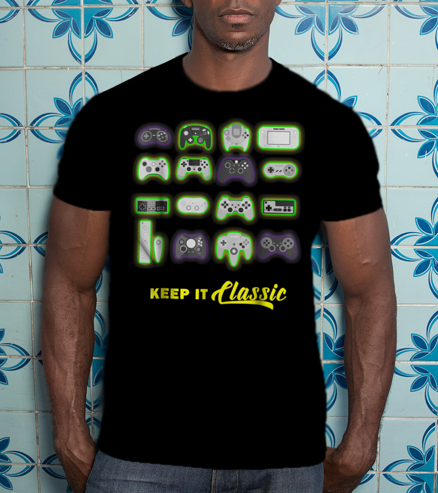 Keep It Classic Video Game Controllers For Old School Dad86 T-Shirt
