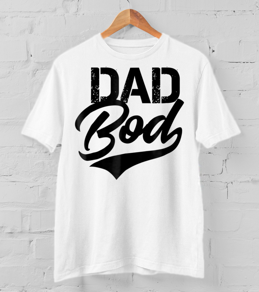 Dad Bod Classic Retro Swoosh Font T-Shirt