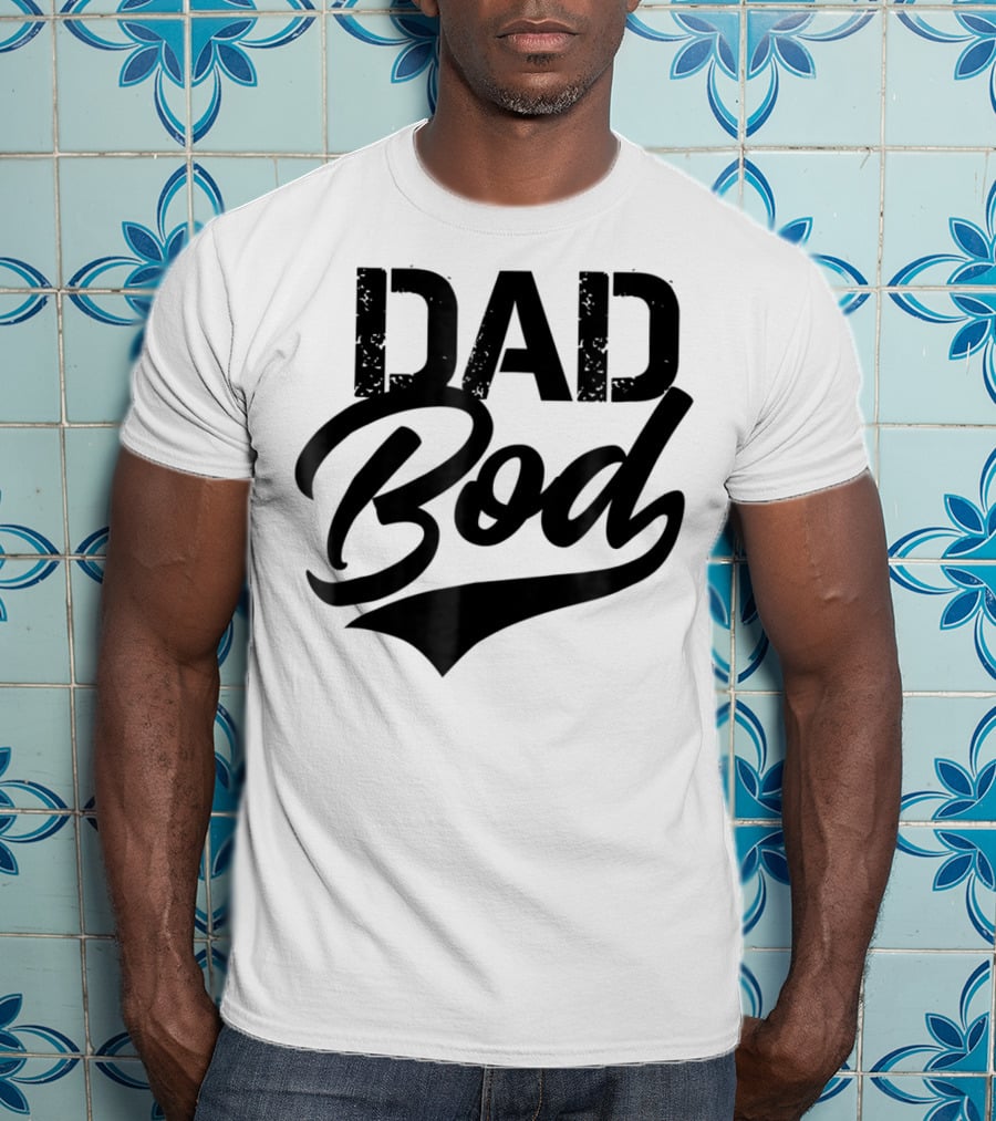 Dad Bod Classic Retro Swoosh Font T-Shirt