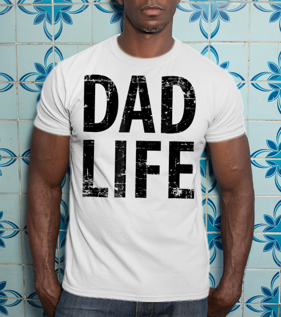 Dad Life Distressed Vintage Dark T-Shirt