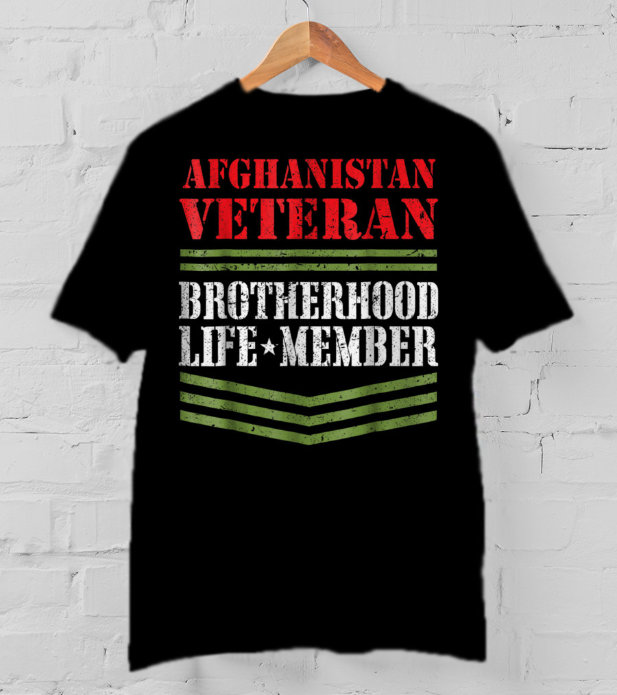 Afghanistan Veteran Brotherhood Life Member Dad Grandpa Veterans Day T-Shirt