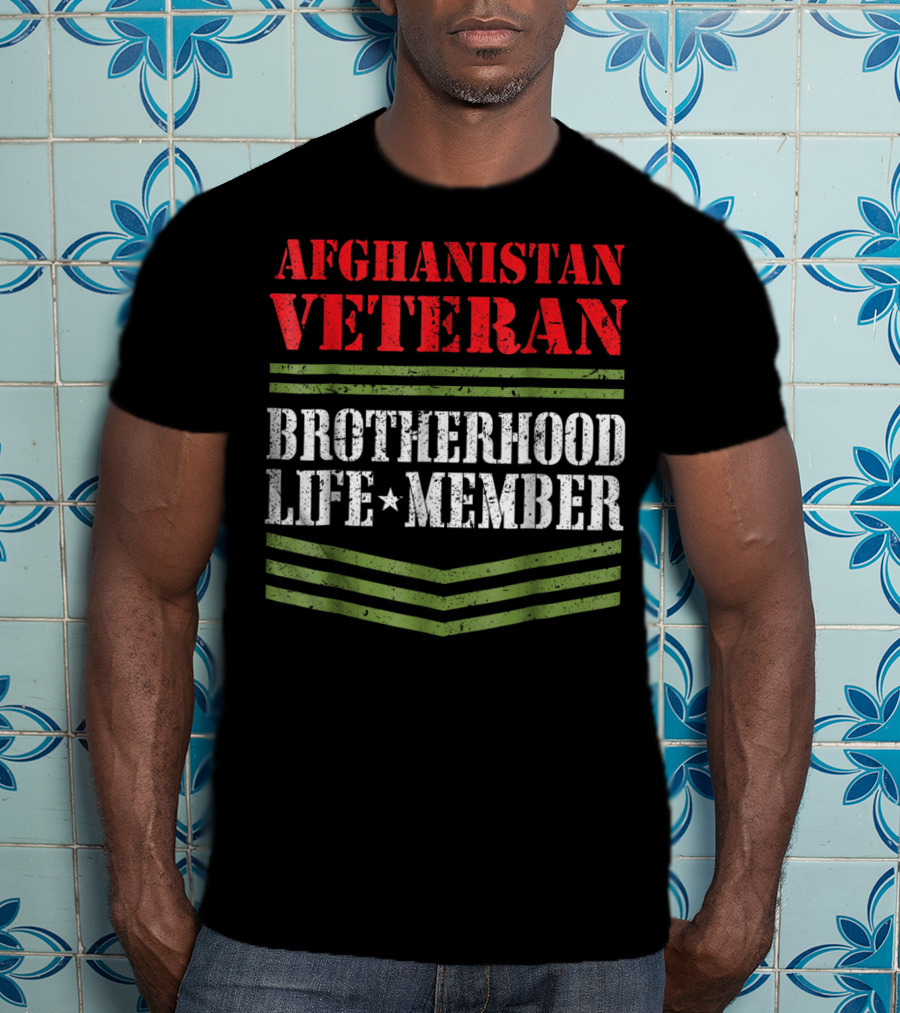 Afghanistan Veteran Brotherhood Life Member Dad Grandpa Veterans Day T-Shirt