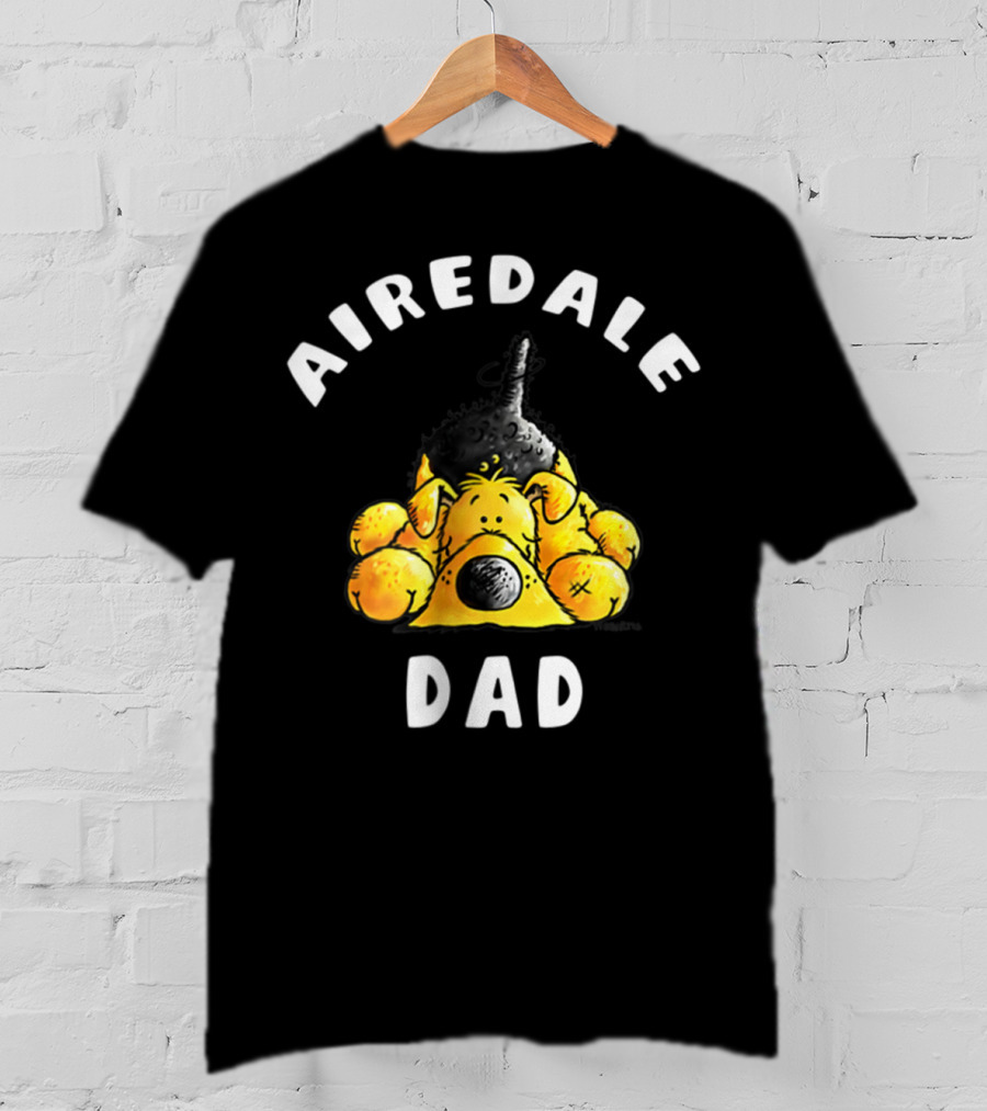 Airedale Terrier Dad Dog Breed Cartoon T-Shirt