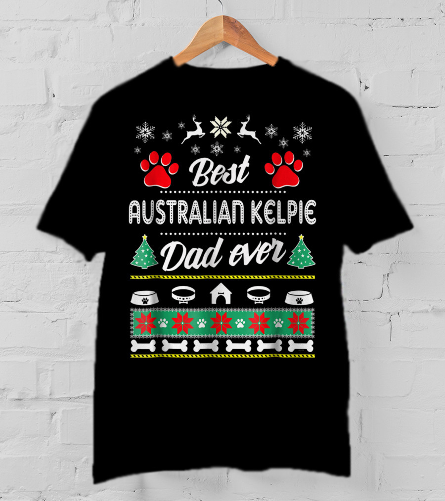 Best Australian Kelpie Dad Ever Christmas T-Shirt