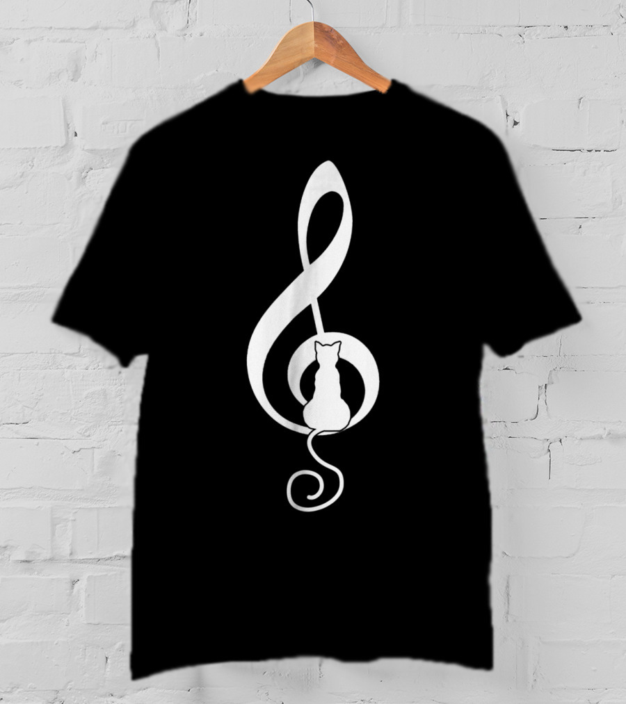Cat Musical Gclef Music Lover Cat T-Shirt