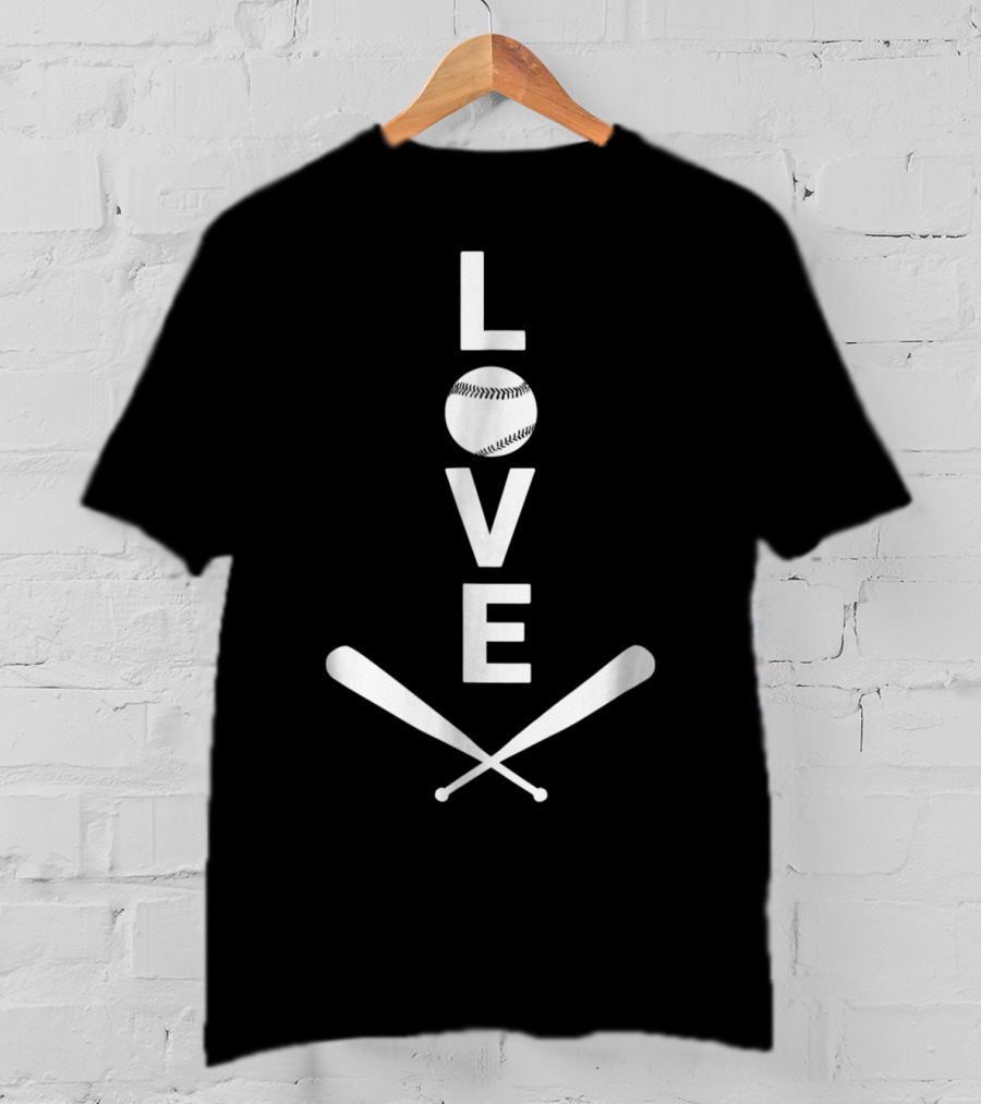 Love Baseball For Baseball Kids With Ball And Bats T-Shirt