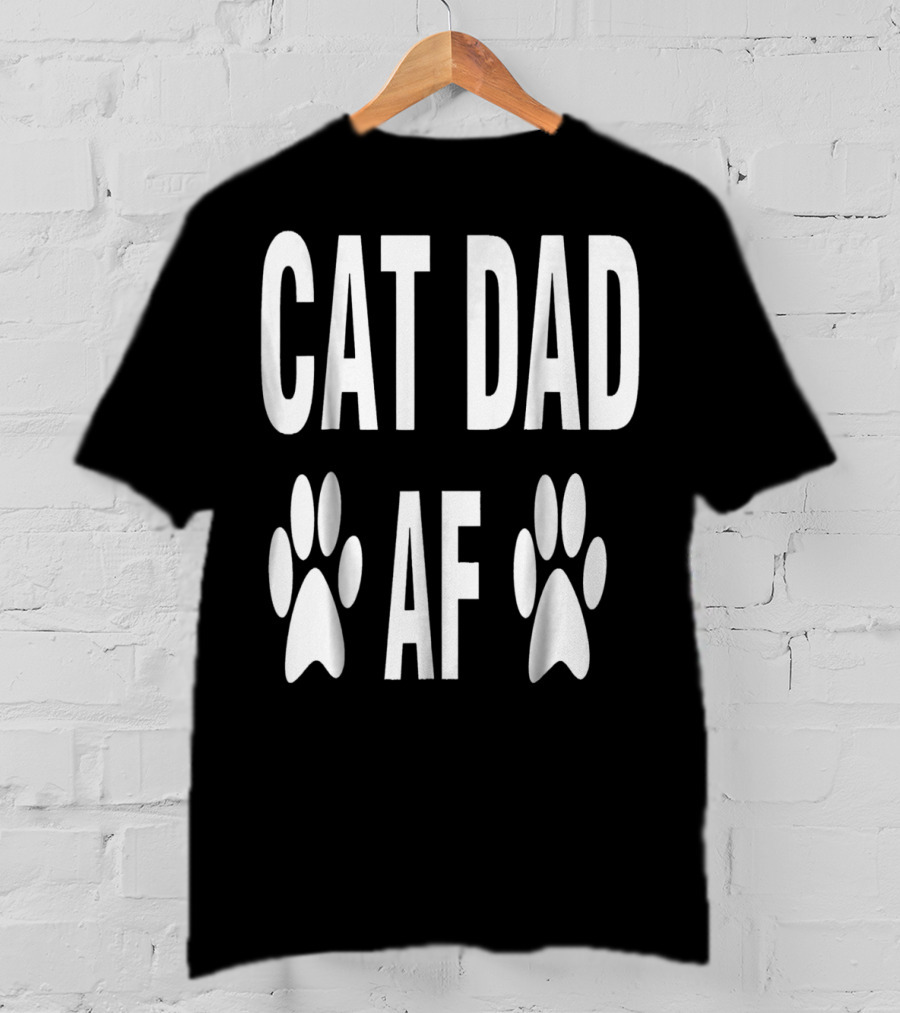 CAT DAD AF Paw Prints T-Shirt